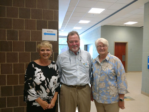 PEP Board member Diana Matthews Floyd, PEP Chair Gayle Gulick, and PEP Board Member Linda Strojan greet educators at the Nurturing School Readiness Event hosted by PEP.